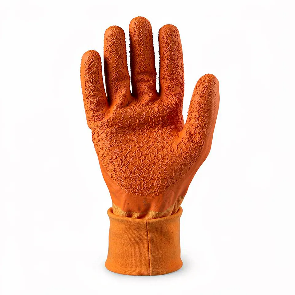 Latex Crinkle-Grip Glove, Flock Lined