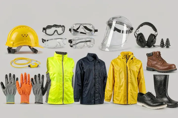 Protective equipment laid out for a sourcing request